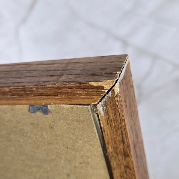 Vintage Disney Mickey & Minnie Mouse Hand Stitch Needlework Brown Wooden Framed - Picture 6 of 10